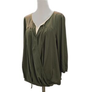 Staccato Olive Green Wrap Style Blouse Size Medium - New with Tags